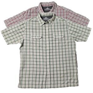 Lot of (2) Croft And Barrow Shirt Mens‎ Large Short Sleeve Button Up Quick Dry